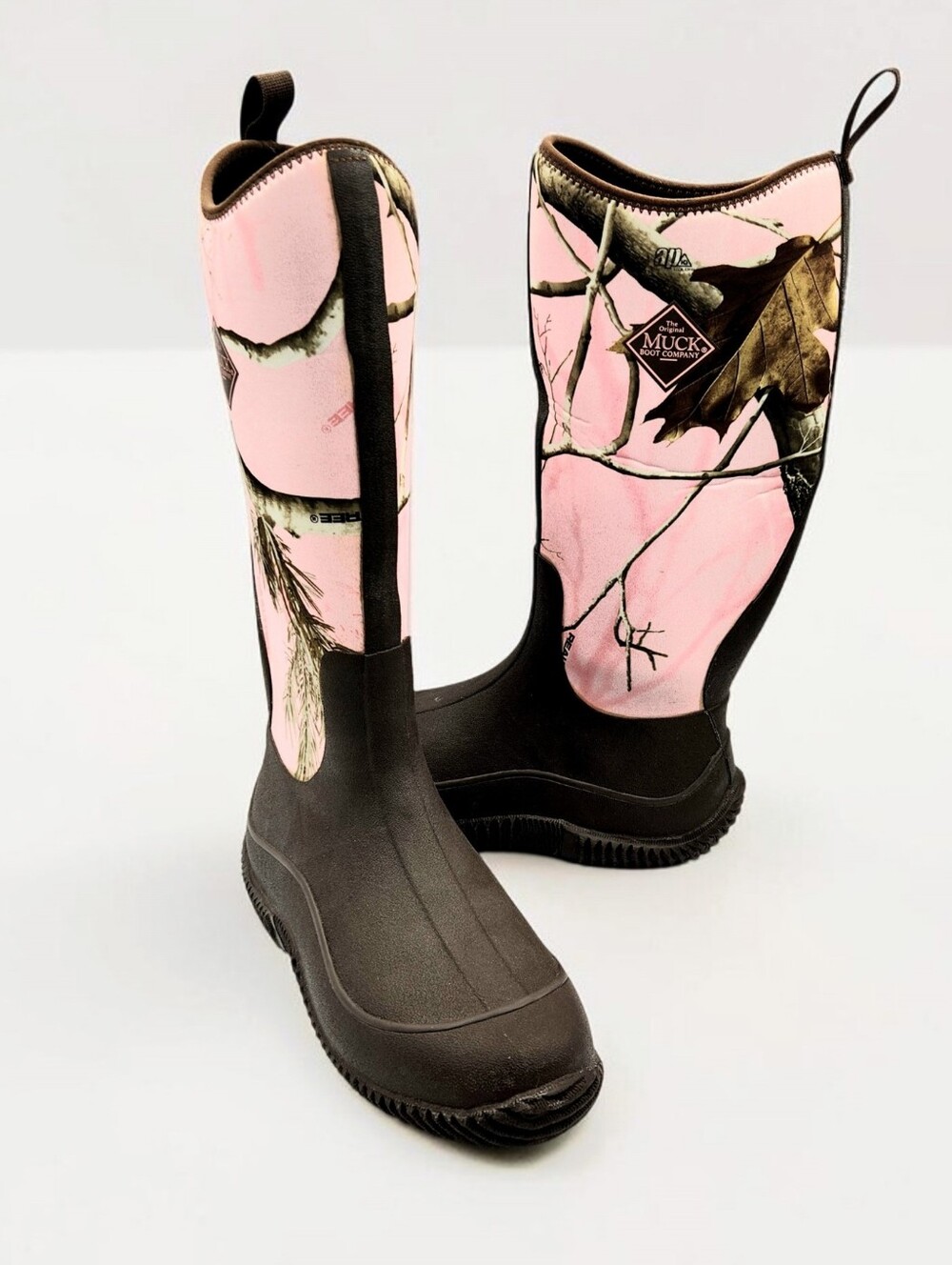 Muck Hale Pink Brown Realtree Camouflage Tall Boots 8 Rubber Neoprene 13 inch